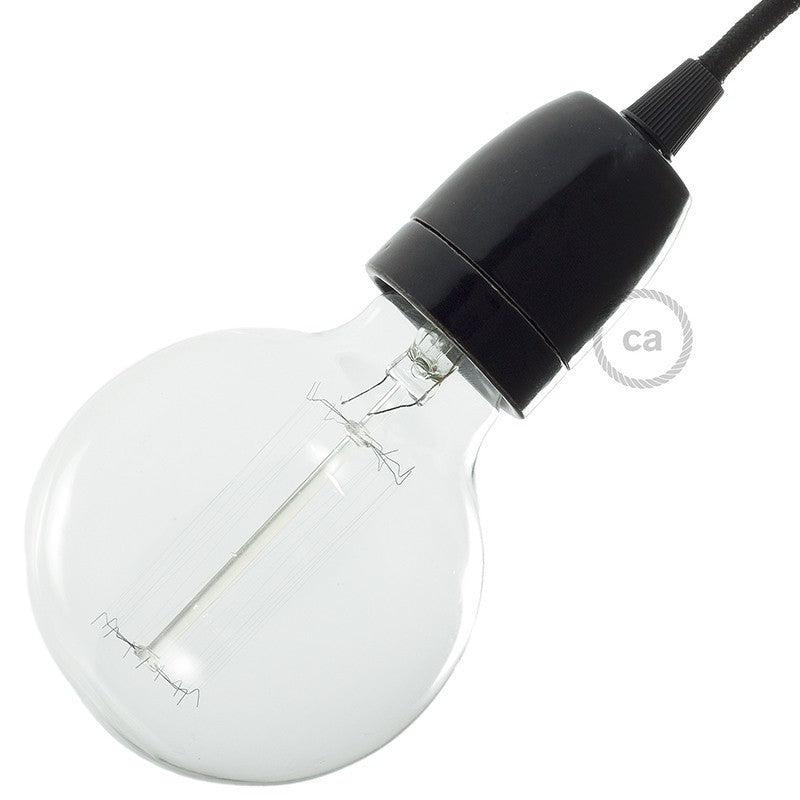 Porslin E27 Sockel Kit Svart-Lampconcept.se