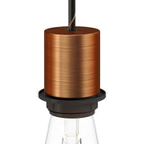 Lamphållare E27 Med Ring Borstad koppar-Lampconcept.se