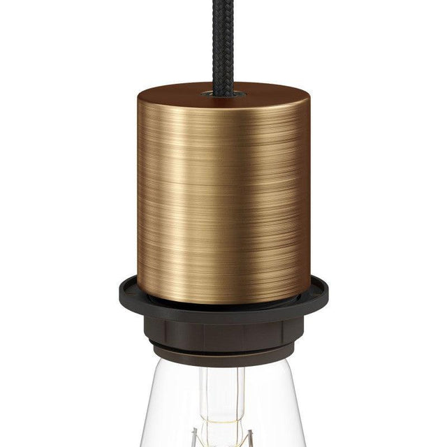 Lamphållare E27 Med Ring Borstad mässing-Lampconcept.se