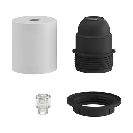 Lamphållare E27 Med Ring Vit-Lampconcept.se