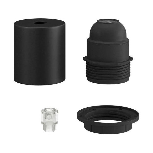 Lamphållare E27 Med Ring Svart-Lampconcept.se