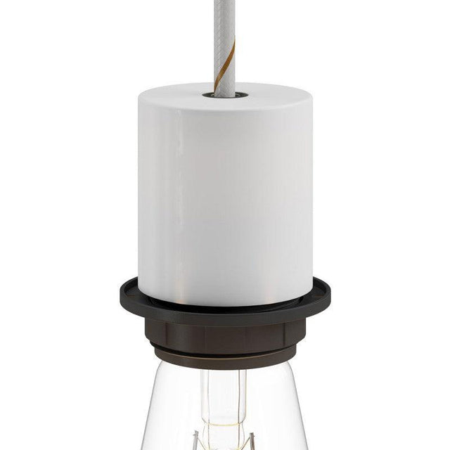 Lamphållare E27 Med Ring Vit-Lampconcept.se