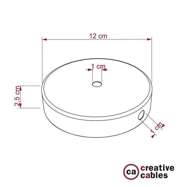 Takkopp För 1 Lampa Ø12 Borstad Koppar Med Sidohål-Lampconcept.se