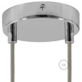 Takkopp for 2 Lamper Ø12 - Blank Krom