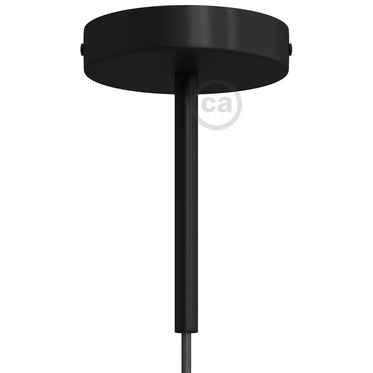Takkopp För 1 Lampa Med 15cm Skaft Svart-Lampconcept.se