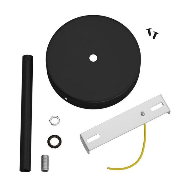 Takkopp För 1 Lampa Med 15cm Skaft Svart-Lampconcept.se