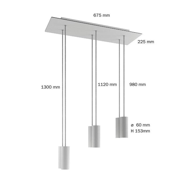 Tube 6-ljus Klusterlampa Svart-Lampconcept.se