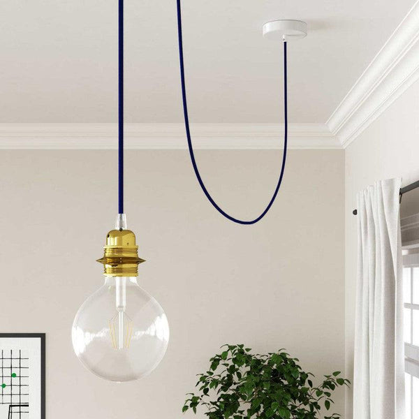 Textilkabel Mörkblå-Lampconcept.se