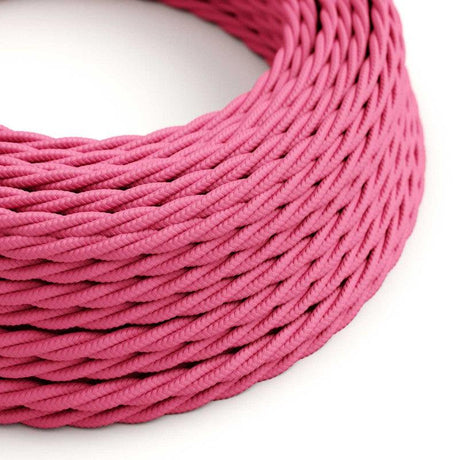 Tvinnad Textilkabel Fuchsia-Lampconcept.se