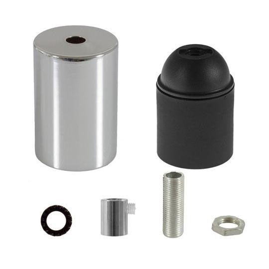 Cylinder Lamphållare Krom-Lampconcept.se